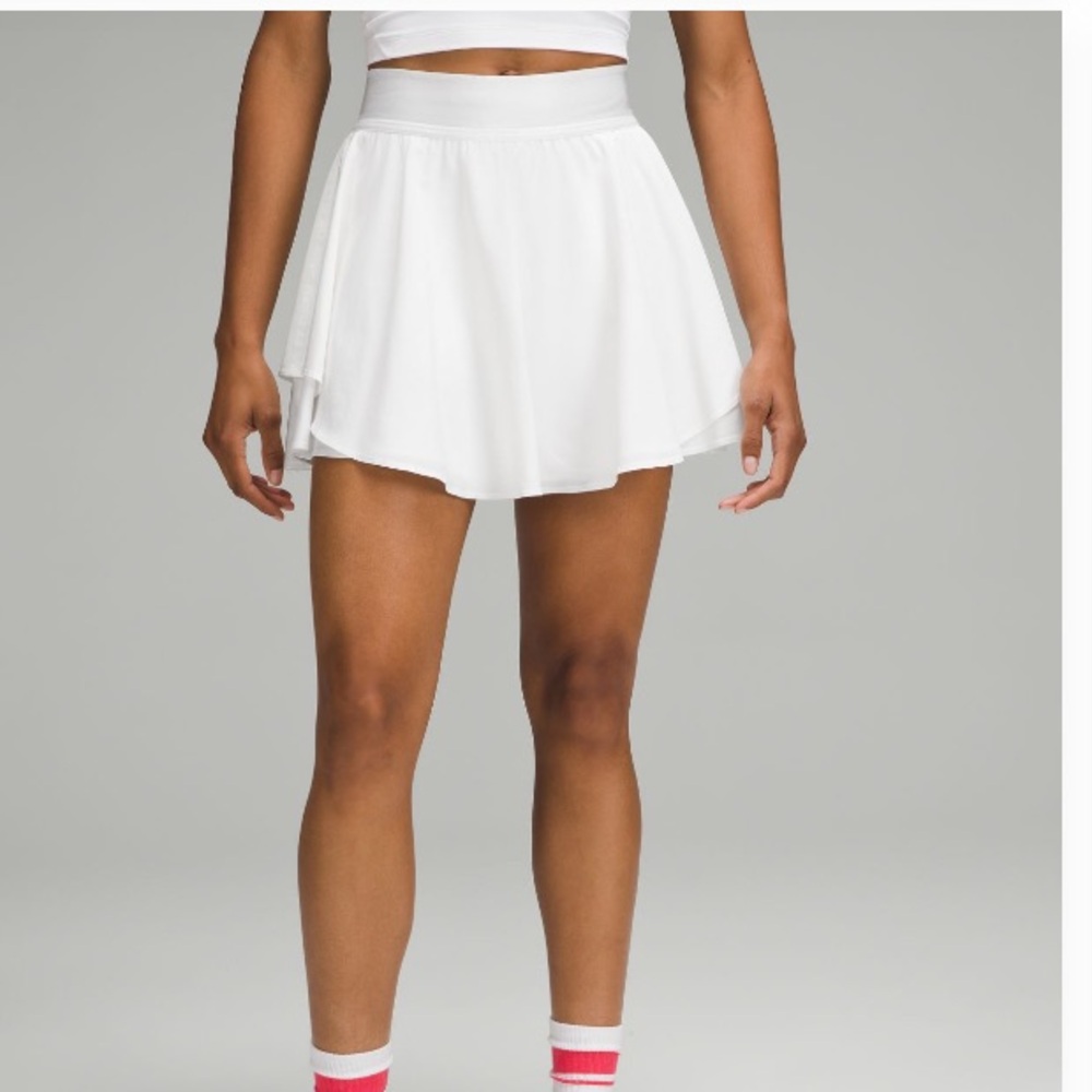 Lululemon Court Rival High-Rise White Tennis Skirt Long